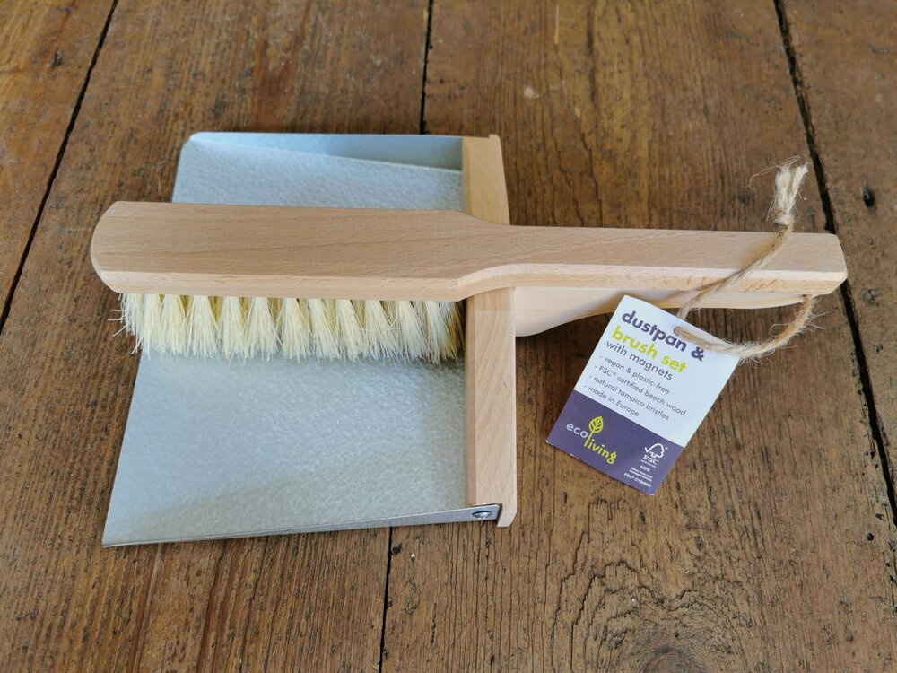 dustpan and brush set with magnets - large standard size by eco living