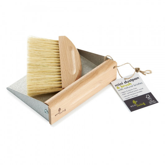 dustpan and brush set with magnets - mini size by eco living