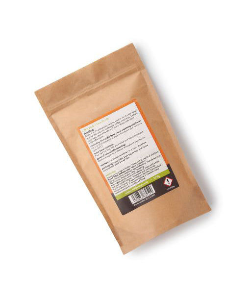 eco living citric acid, birds eye view, back of packet