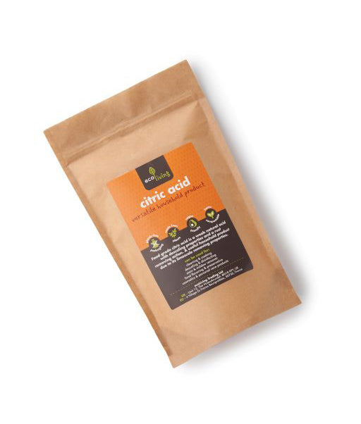 eco living citric acid, birds eye front view, white background