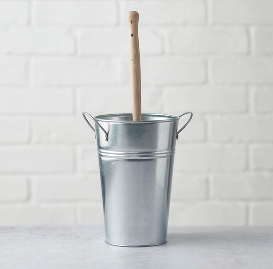 silver toilet eco brush bucket