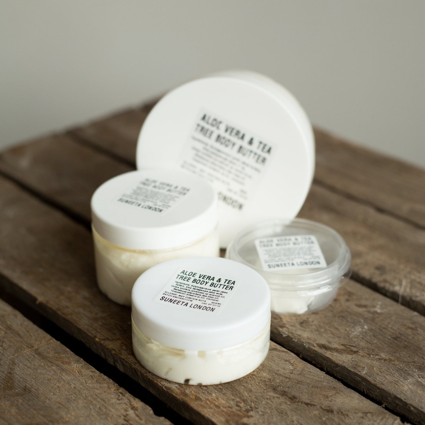 aloe and tea tree body butter in various sizes, by suneeta London X weigh and pay 