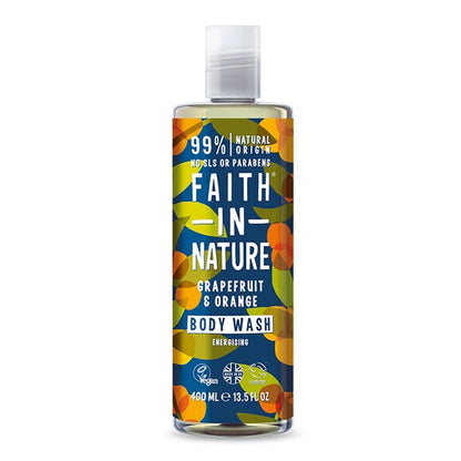 faith in nature body wash 400ml grapefruit orange