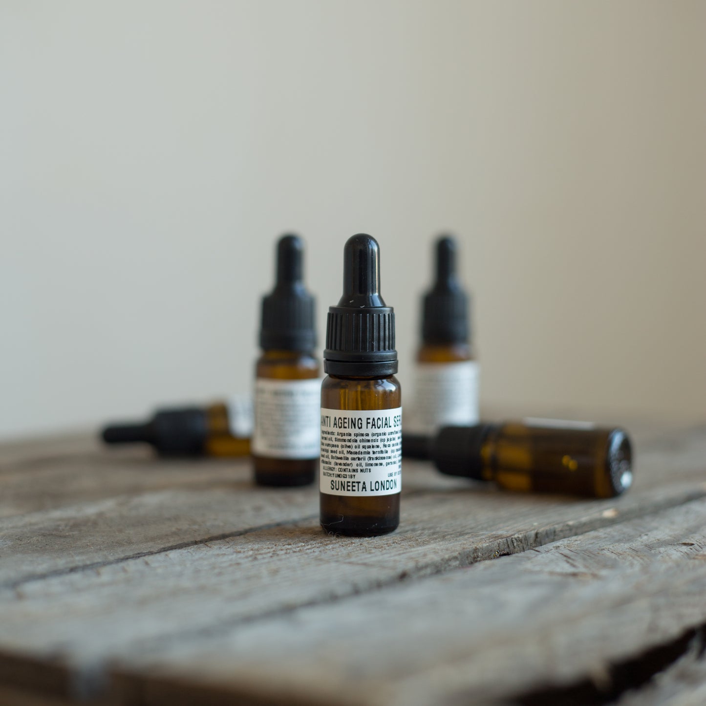 anti-ageing argan oil facial serum in 10ml glass dropper bottles, by suneeta London x weigh and pay