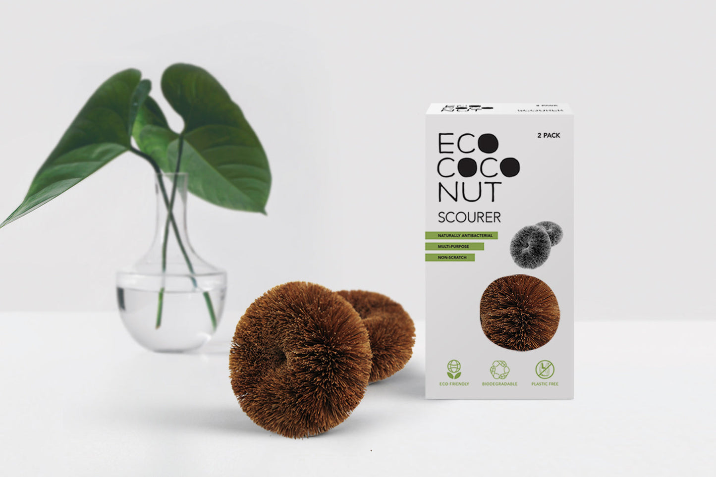 eco coconut scourer two pack