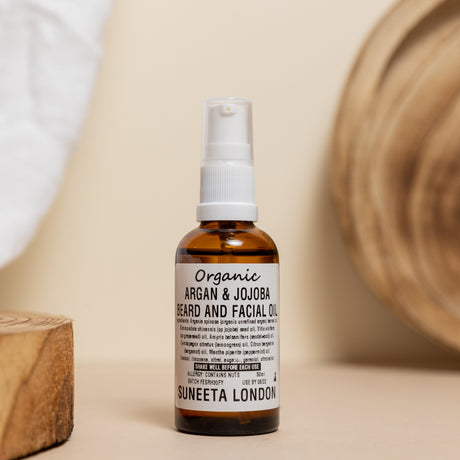suneeta london argan jojoba beard facial oil - 50ml bottle