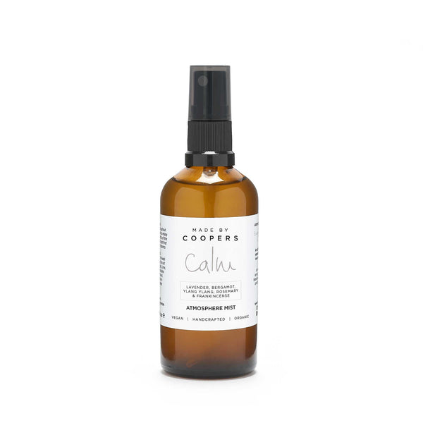 calm room spray made by coopers, white background