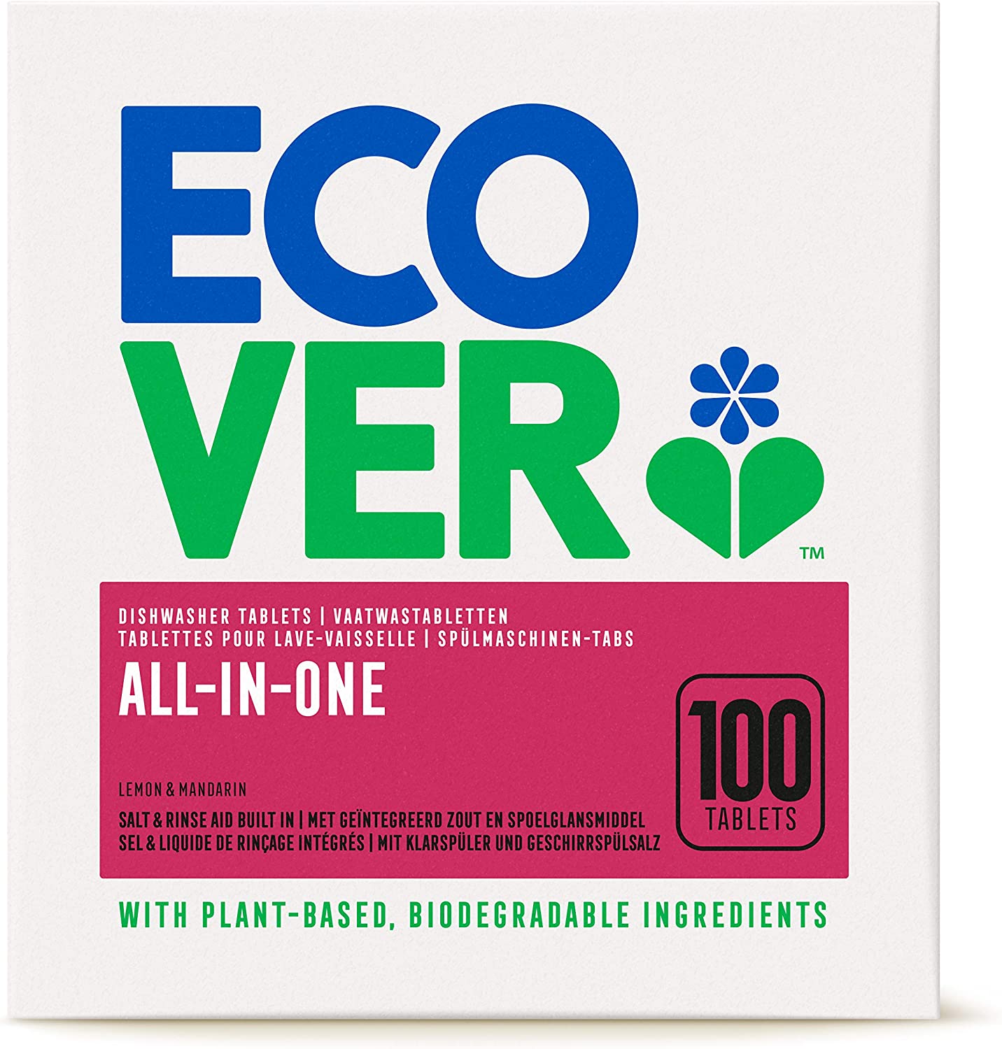 ecover all in one dishwasher tablets 100 box