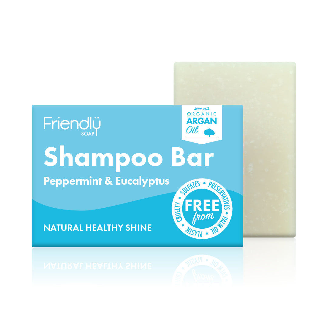 friendly soap shampoo bar, peppermint eucalyptus