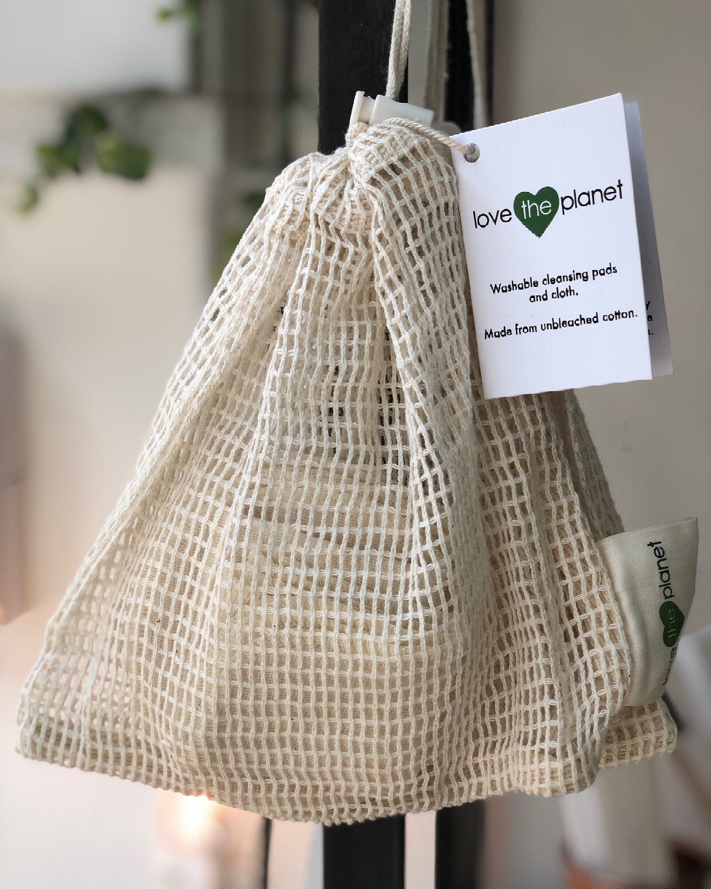 love the planet - cotton muslin rounds & cloth set - in a net bag